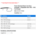 thumbnail image 2 of Power Steering Return Line Hose Assembly - Compatible with 1983 - 1992 Ford Ranger 1984 1985 1986 1987 1988 1989 1990 1991, 2 of 2