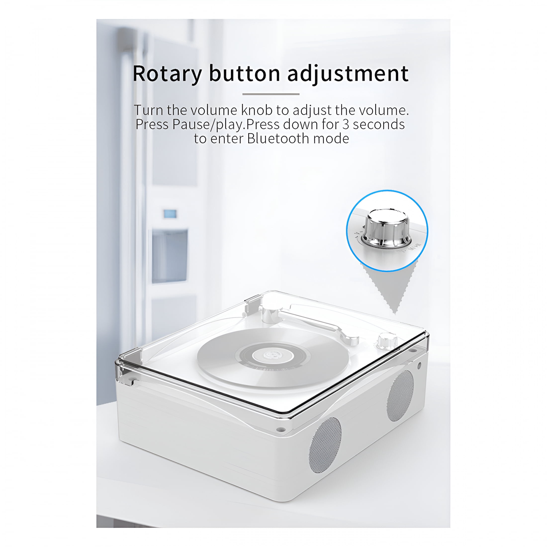 GJX Retro Cd Player Bluetooth 5.0 Rechargeable Built-In Speaker Portable Music Player Usb Hifi Player with Infrared Remote