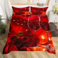 thumbnail image 2 of Erosebridal Housse de Couette Chic à Roses Rouges Simple, Literie Joyeuse Saint-Valentin Taille Simple pour Elle, Réversible 2 Pcs (Sans Couette), 2 of 7