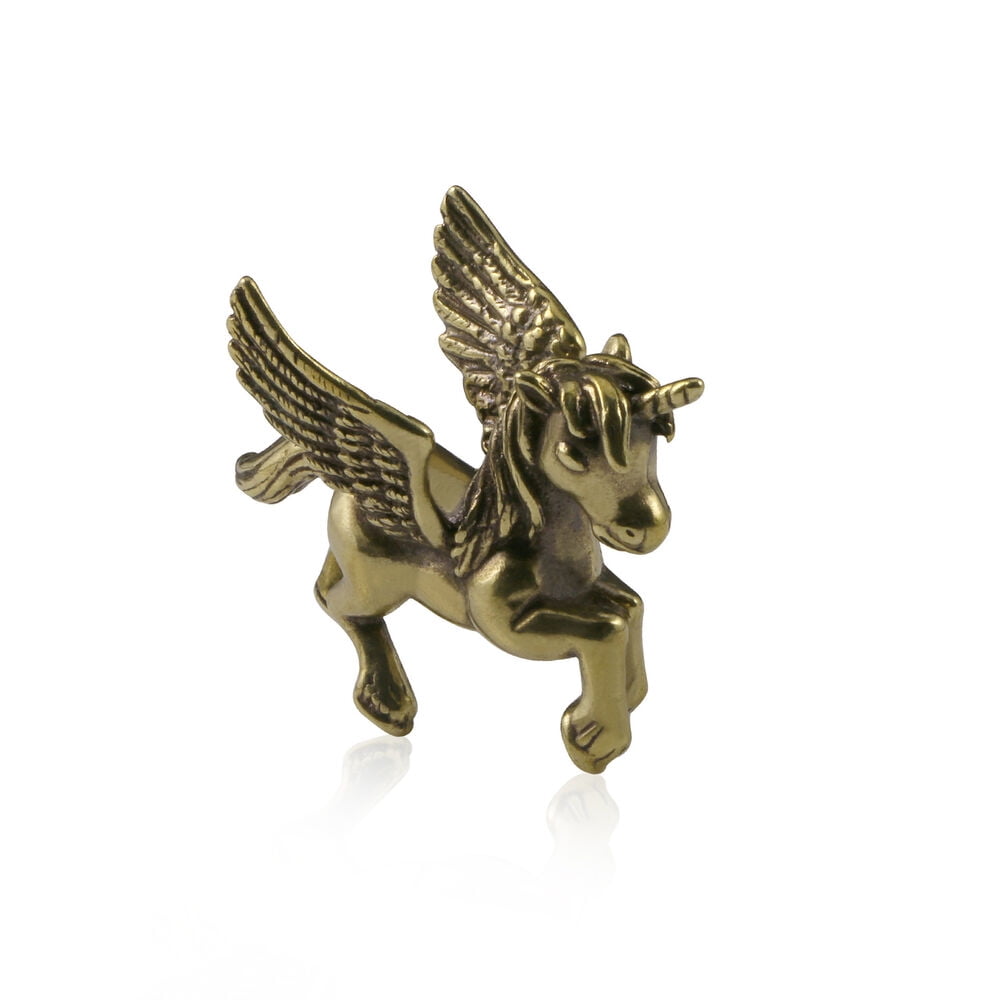 Unicorn Pegasus Solid Brass Figurine Small Statue Home Ornament Figurines Animal