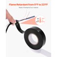 thumbnail image 4 of VEVOR 600V Electrical Tape, 10 Rolls, 3/4 in x 66 ft General Purpose PVC Insulating Wire, 0℉ to 221℉ Flame Retardant, Waterproof, Secure Adhesion, Weather Resistance, for Electrical Equipment, Black, 4 of 9