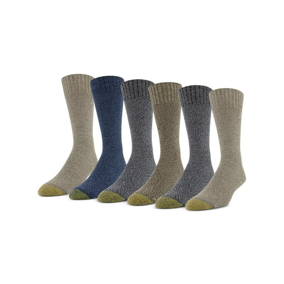 Gold Toe Mens Hudson 6 Pack Comfort Crew Socks