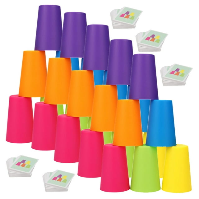 Vasos Multicolor Apilables ApileCups 5Pzas 7x10cm Plástico ABS Multicolor Vasos Apilables.