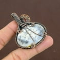 thumbnail image 5 of Natural Dendrite Opal Gemstone Handmade Copper Wire Wrap Pendant 2.29", 5 of 6