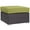 Espresso Peridot, variant on Peridot Convene Outdoor Patio Fabric Square Ottoman