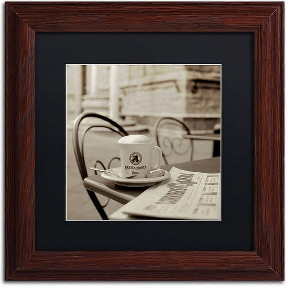 Trademark Fine Art "Tuscany Caffe VII" Canvas Art by Alan Blaustein, Black Matte, Wood Frame