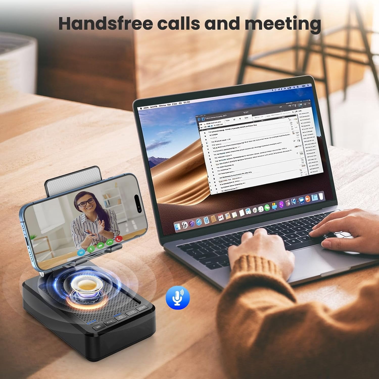 Cell Phone Stand with Bluetooth Speaker,3-in-1 Power Bank Bracket,360° Rotable Foldable Adjustable Phone Holder for Most Phones and Tablets,Cool Tech Gadgets Birthday Gifts for Men Women,Ideal Gifts
