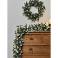 thumbnail image 4 of 6FT Christmas Garland Cedar Garland with 9.8FT LED Lights String, Greenery Plant for Christmas Decorations Table Mantle Background Wall Room Outdoor Indoor Winter Decoration, 4 of 5
