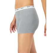 Hanes Originals Women's Mid-Thigh Boxer Brief Underwear, Breathable Cotton Stretch, 4-Pack