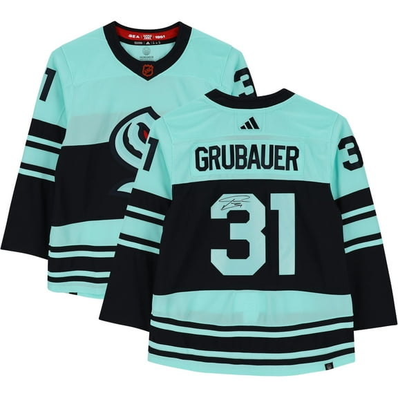 Philipp Grubauer Seattle Kraken Autographed 2022-23 Reverse Retro Adidas Authentic Jersey - Fanatics Authentic Certified