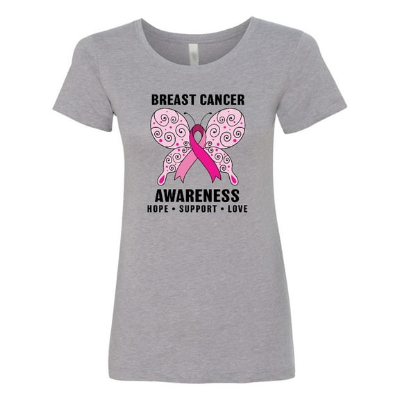 Inktastic Breast Cancer Awareness Hope Support and Love Women's T-Shirt