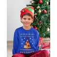 thumbnail image 3 of Pizza Tree Sweatshirt Youth Kids Ugly Christmas Sweater Style Long Sleeve Shirt X-Large Blue, 3 of 5
