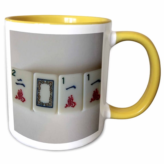 3drose, 2011 Mah-jongg, 11oz Two-tone Yellow Mug