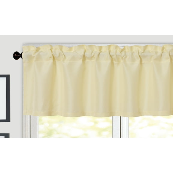 Aiking Home Solid Rod Pocket Valance for Window, 55 by 16-inch, Ivory