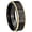 Black And Gold Step Edge, variant on Celtic Dog Dome Brushed Finish Blue Tungsten Men's Ring 10MM