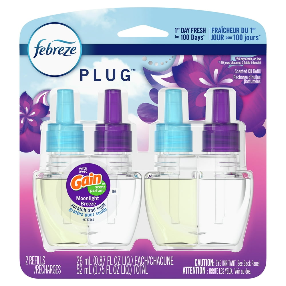 Febreze OdorEliminating Fade Defy PLUG Air Freshener Refill, Gain