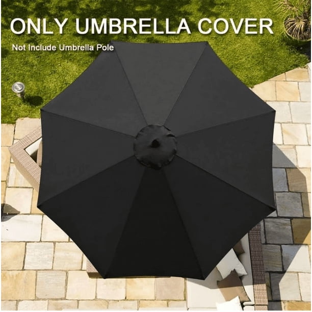 black patio umbrella cover GLDDFDG 10ft Replacement Canopy 8 Ribs, Waterproof & Fade Resistant Market Umbrella Cover, Thickened Polyester Fabric for Backyard, Garden and Pool (Canopy Only) (Black) : Patio, Lawn & Garden resistant properties OGETFUUR Black Solar Patio Umbrella