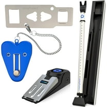UnityProtect Door Stopper Set of 3 & Door Security Bar with Alarm and Portable Lock - Grey