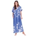 thumbnail image 5 of CATALOG CLASSICS Womens Muumuu House Dress Lounger Short Sleeve with Pocket 50" - Periwinkle - XL, 5 of 8