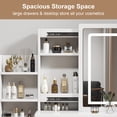 thumbnail image 2 of Aukfa Makeup Vanity Desk with Mirror and Lights, Vanity Table Set, White, 2 of 10