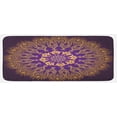 thumbnail image 1 of Mandala Kitchen Mat, Round Bohemian Motif Leaves Folkloric Print, Plush Decorative Kitchen Mat with Non Slip Backing, 47" X 19", Violet Purple and Yellow, by Ambesonne, 1 of 1