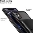 thumbnail image 4 of for iPhone 12 Mini Case Wallet Cover with Screen Protector 4-Card Credit Card Holder ID Slot Scratch Resistant Protective Hard Shell Rugged TPU Bumper  Case for iPhone 12 Mini Black, 4 of 7