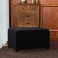 thumbnail image 4 of Subrtex Stretch Textured Grid Oversized Ottoman Slipcover, Black, 4 of 7