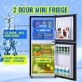thumbnail image 3 of TACOOL 3.95Cu.Ft Small Refrigerator with Freezer, Mini Fridge with Top Freezer for Apartment, Bedroom, Double Door, Black, 3 of 9