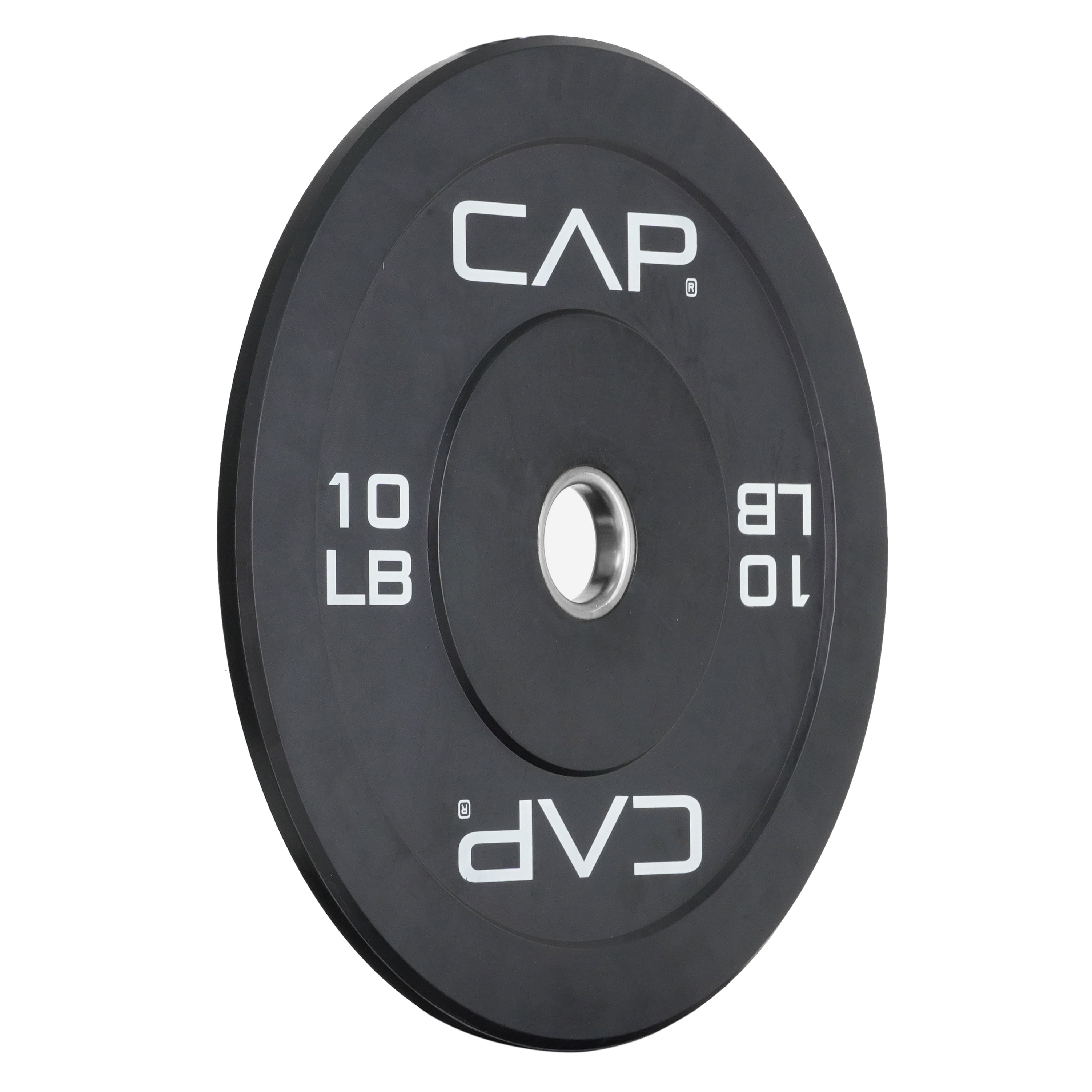 CAP 10 lb 2-Inch Olympic Bumper Weight Plates with Screened Logo, Single