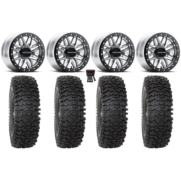 Raceline Ryno Bdlk 14" Wheels Mh 32" RC500 Tires Can-Am Commander Maverick Renegade Outlander Defender
