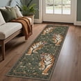 thumbnail image 4 of GENIMO 5'x7' Area Rug for Living Room, Machine Washable Non Slip Low Pile Rug for Bedroom Dining Room, Natural Animal Print, Forest Green, 4 of 6