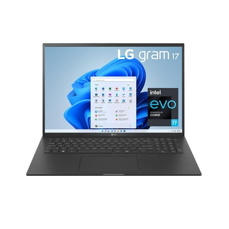LG gram 17Z95P Laptop 17" Ultra-Lightweight, IPS, (2560 x 1600), Intel Evo 11th gen CORE i7, 16GB RAM, 2TB SSD, Windows 11 Home, 80Wh Battery, Alexa Built-in, 2X USB-C, HDMI, USB-A - Black