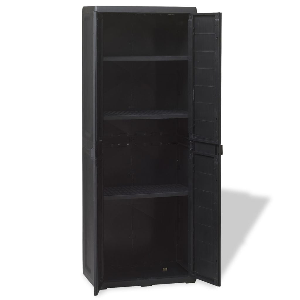 vidaXL Outdoor Storage Shed Cabinet,Garden Storage Cabinet with 1 Shelves for Patio Tool or Garage Organization,Black