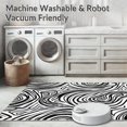 thumbnail image 5 of ODIKA 8'x8' Machine Washable Non-Slip Area Rug, Contemporary Displaying Layered Tiger Stripes with Negative Space High Traffic Rug, Black, 321820, 5 of 5