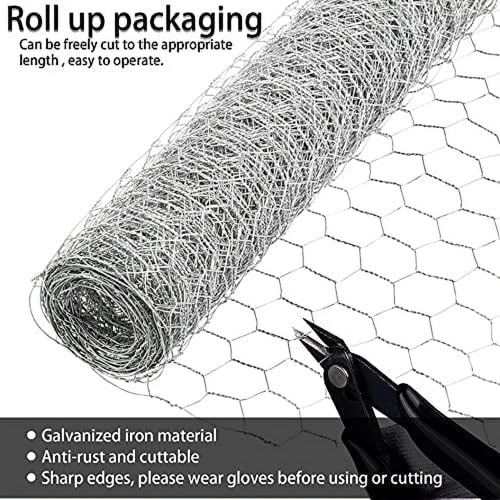 netuera Galvanized Poultry Net 72"x150' Metal Mesh Fencing Chicken Wire 2" Holes Rustic