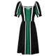 thumbnail image 4 of Vestido sin mangas de rayas verticales para mujer negro blanco y verde vestido de fiesta de lujo vestidos de baile vestidos de noche, 4 of 6