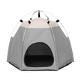 thumbnail image 2 of Tienda para mascotas hexagonal para acampar al aire libre, viajes, impermeable, resistente a desgarros, refugio portátil plegable para perros y gatos, cama ligera para mascotas para playa y jardín, 2 of 7