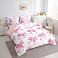 thumbnail image 3 of Castle Fairy Cartoon Bowtie Bedding Comforter Set,Bling Ribbon Bow Knot King Bedding Sets, 3 of 8