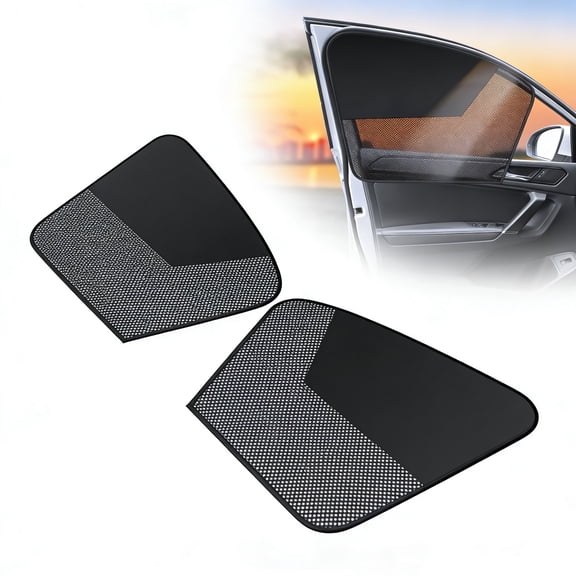 2-Pack Magnetic Car Window Sun Shades – Front Side Sunshade for Driver & Passenger, Half Blackout & Mesh Design, Blocks Heat, UV Rays & Glare, Universal Fit for Cars & SUVs