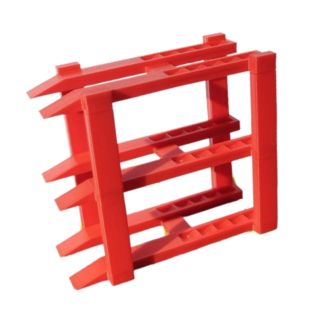 arctrm 1/64 Scale Vehicle Display Stand Miniature Parking Lot Sand Table Realistic Simulation Micro Landscape Garage Display Diorama 3 Layer Red