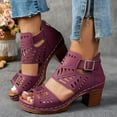 thumbnail image 2 of Womens Sandals Dressy Ankle Strap Block Heels For Women Classic Chunky Heels For Work, 2 of 9