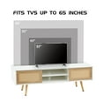 thumbnail image 3 of DKYNDSYN Rattan TV Stand for TVS up to 65'' Boho TV Console with Rattan Sliding Doors and Adjustable Shelf Wooden TV Cabinet for Living Room Bedroom Farmhouse TV Console table, 3 of 7