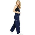 thumbnail image 2 of Revolt Plus Size Women's Juniors Baggy Straight Leg Twill Overalls (Navy, 14), 2 of 3