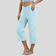 thumbnail image 2 of vigerkar Womens Yoga Capri Pants High Waist Capri Leggings with Pockets Wide Leg Exercise Workout Summer Pants 2025 Light Blue, XL, 2 of 8