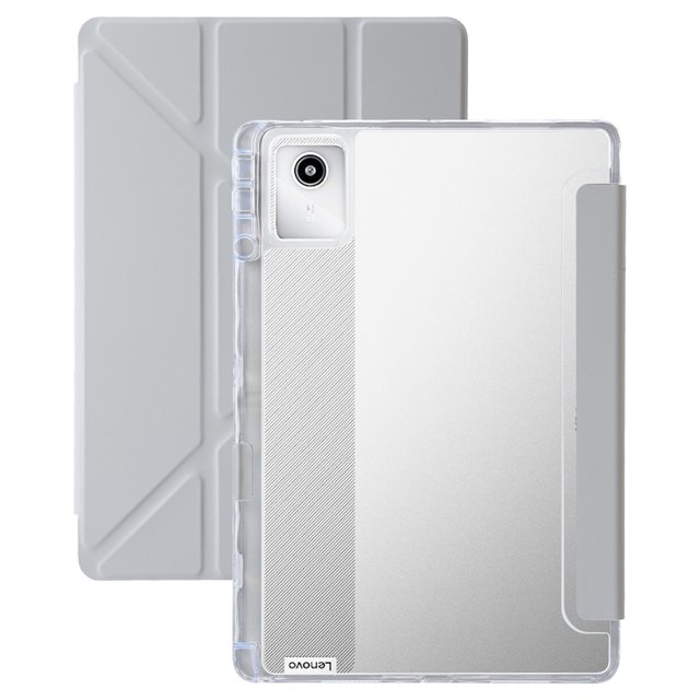 For Lenovo Tab M11 Case Cover Multi-folding Stand Clear Back Magnetic Tablet for Lenovo Xiaoxinpad Xiaoxin Pad 2024 11 inch Case Gray Xiaoxin Pad 2024