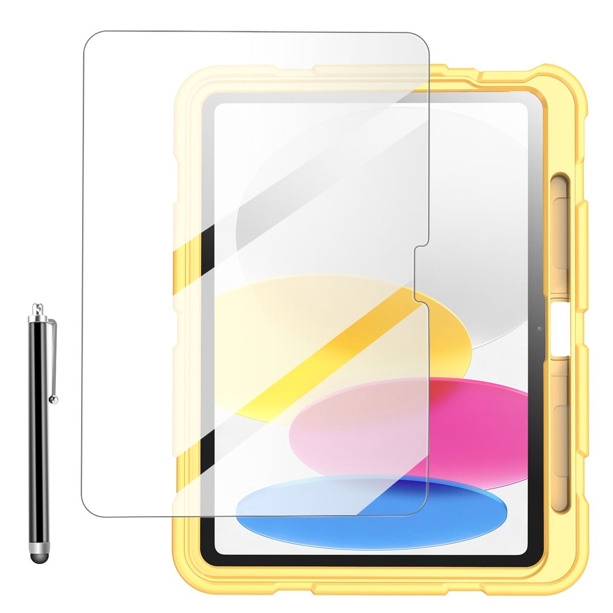 AICase For Apple iPad (A16) Case/iPad 11th Generation 11 Inch (2025) Shockproof Rugged Cover With 360 Rotating Stand Built-in Pencil Holder come with a Screen Protector