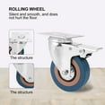 thumbnail image 5 of unbranded 3 Inch Industrial Caster PVC Rolling Wheels with Brake for Trolley Chair, 5 of 6