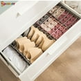 thumbnail image 2 of Spencer Set of 3 Foldable Drawer Closet Organizer Set - Underwear Storage Divider Boxes 7/11 Cell Collapsible Closet Compartments for Socks Bras Ties Scarves Organizing "Pink", 2 of 8