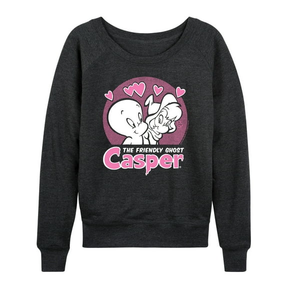 Casper The Friendly Ghost - Valentine's Day - Casper & Wendy - Women's Lightweight French Terry Long Sleeve Shirt