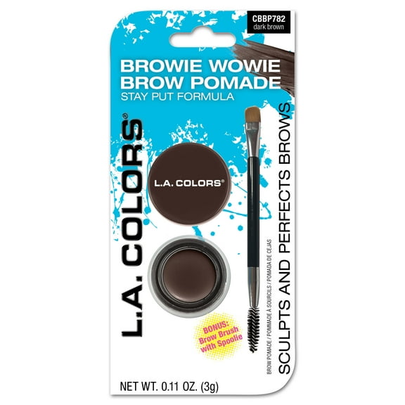 L.A. COLORS Browie Wowie Lasting & Smudge-Proof Creamy Brow Promade, Dark Brown